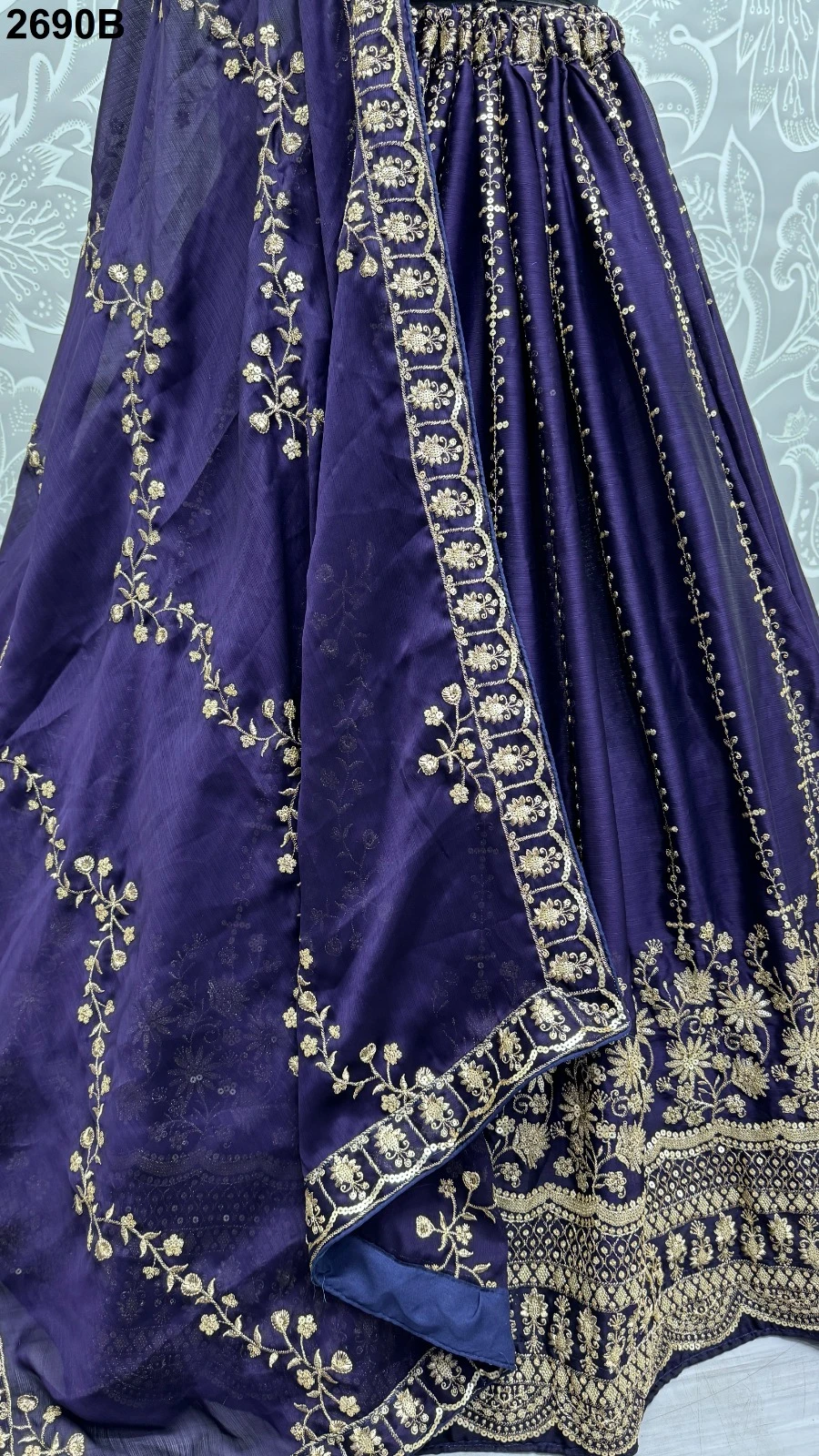 Anjani Art 2690A & 2690B Satin Chiffon Wholesale Lehenga Catalog — Wholesale Lehenga, MPA wholesale from Surat - Gallery Image 7